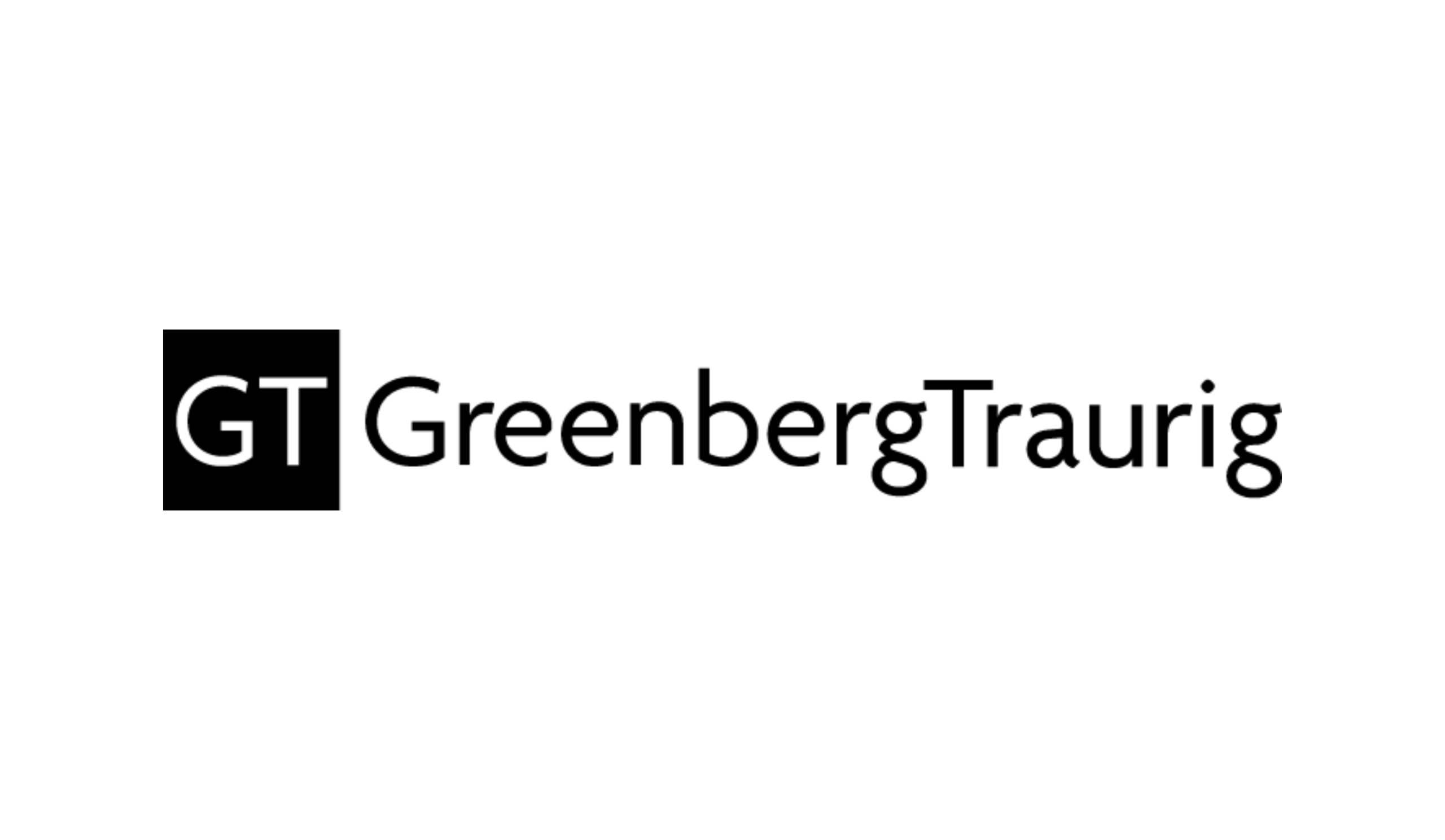 White letters GT are displayed on the left side of a plain black background.